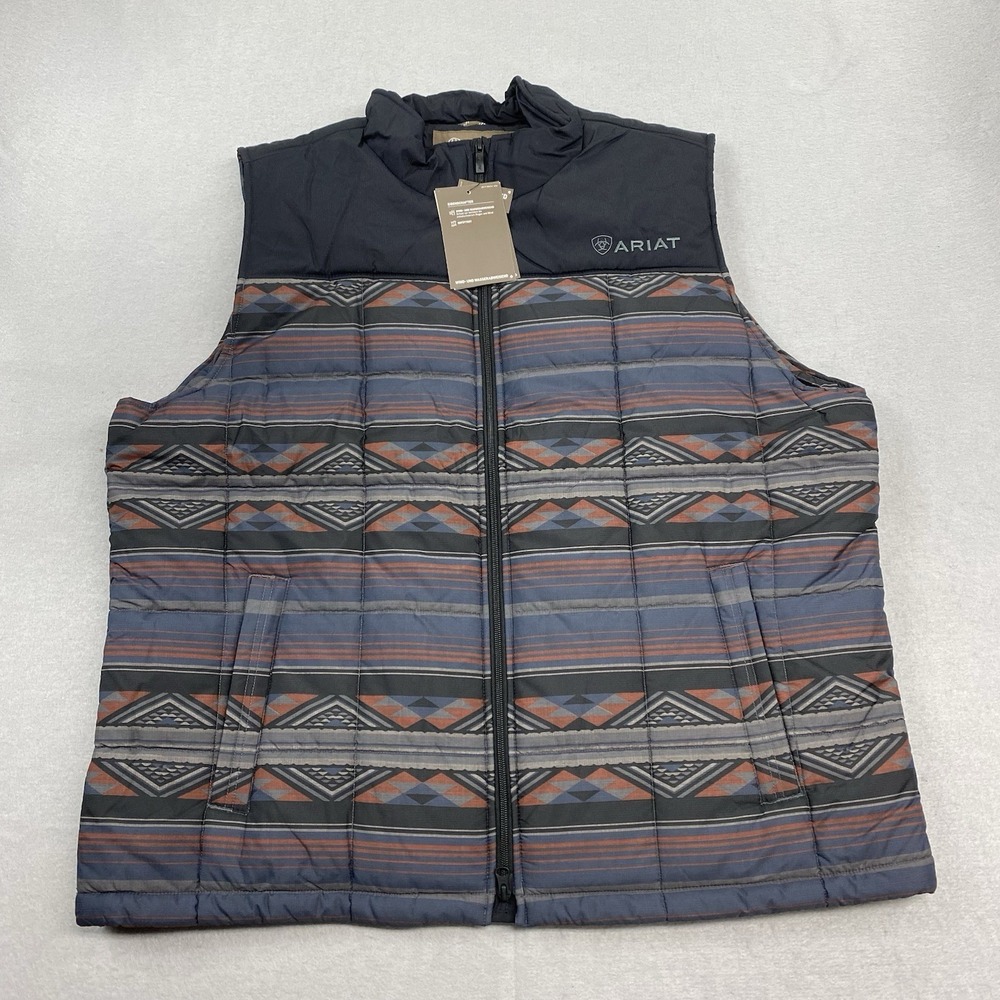 Ariat Jacket Mens XXL Blue Crius Insulated Conceal Carry Vest Aztec Western